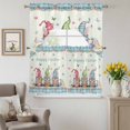 thumbnail image 6 of Happy Easter Gnome Swag Curtains Valance & Tier Set, Rabbit Eggs Butterfly Flowers Spring Blue Plaid 3 Pcs Set Kitchen Swag Valances and Tiers 36 Inch Length Rod Pocket Curtain Drapes for Bedroom, 6 of 9