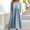 A0810-Light Blue, variant on QUINDOS Womens Dresses Crew Neck Short Sleeve Casual Sundress Plus Size Dresses Summer Pockets Solid Color Pleated Midi Long Womens Dresses