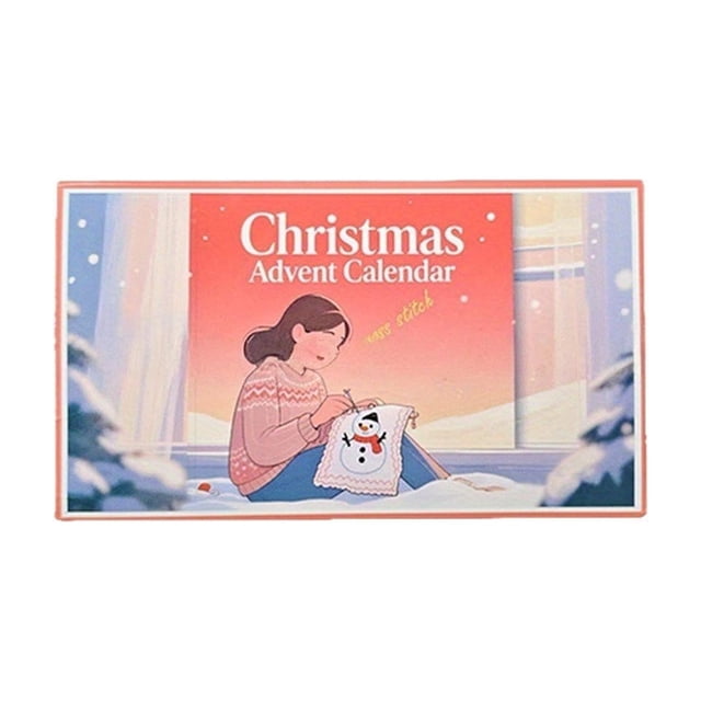 Christmas Gift Box Christmas Advent Calendar 24-Day Embroidery Gift Box Diy Handmade Decor Christmas Advent Calendar