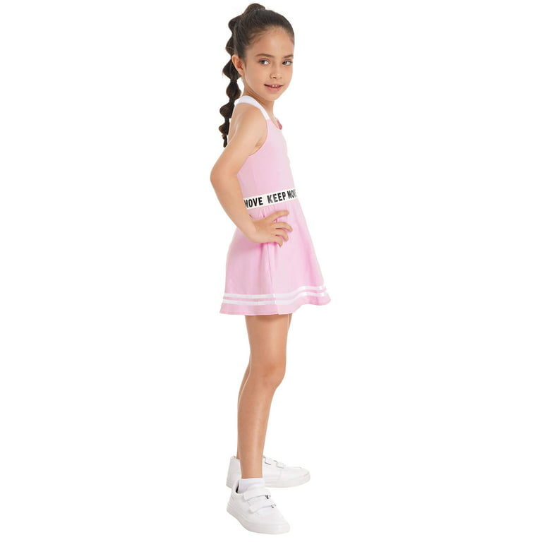 CHICTRY Girls 2Pcs Sports Suit Gym Tennis A-line Dress with Shorts Set  Activewear,Sizes 6-14