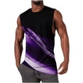 thumbnail image 1 of Hombres Moda Casual sin Mangas Impresión Suéter Cuello Redondo Tanque Deportivo, 1 of 4