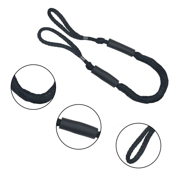 Dock Rope Boat Mooring Cord Securing rope kayak mooring line Mooring Line for Kayak Jet Motorboat Docking Accessory, Black