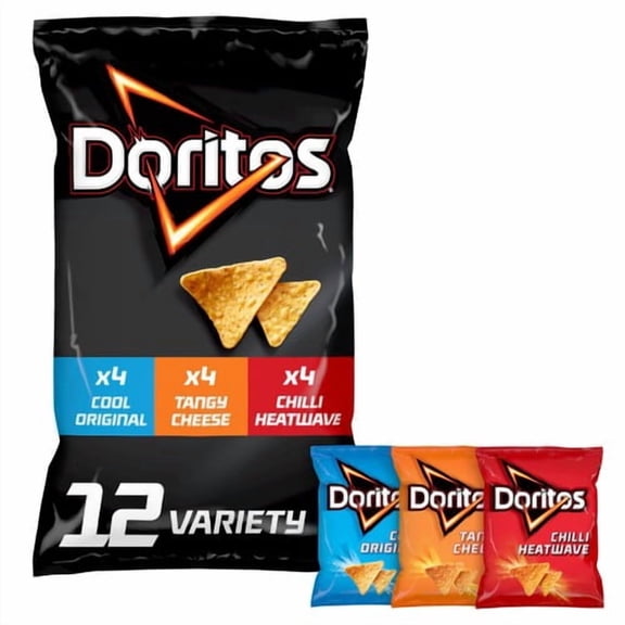Doritos Variety Tortilla Chips Multipack Crisps 12 x 30g, British Import (Pack of 3)