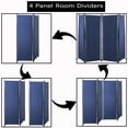 thumbnail image 3 of Room Dividers Folding Privacy Screen 4 Panel Partition Temporary Wall Divider Freestanding Separator for Office, Hospital, School, 3 of 6