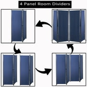 Room Dividers Folding Privacy Screen 4 Panel Partition Temporary Wall Divider Freestanding Separator for Office, Hospital, School