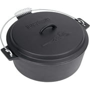 HTYSUPPLY 10-qt Pre-Seasoned Cast Iron Chicken Fryer Features Cast Iron Domed Lid Cool Touch Coil Handle Perfect for Frying Chicken & Fish Slow Simmering Batches of Chili Stew and Jambalaya