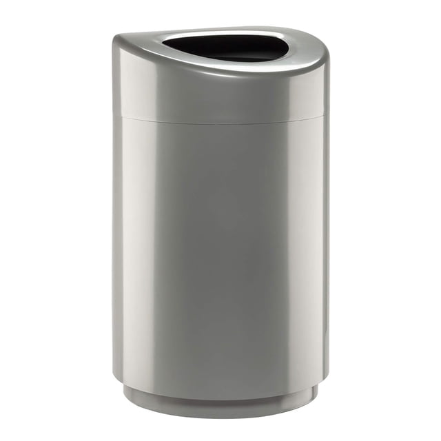 Safco Open Top Trash Can, Indoor Modern Home 30 Gallon Waste Bin Container, Silver