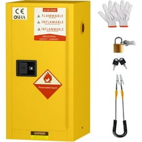 Vohala Flammable Storage Cabinet, Galvanized Steel Flammable Safety Cabinet, Fire Proof Cabinets Yellow for Industrial Instruments Protection Supplies Cabinet (18.11" x 18.11"x 35.5")
