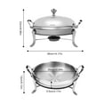thumbnail image 2 of Round Chafing Dish Set 2.5L Stainless Steel Buffet Chafers Food Warmer 26cm +Lid, 2 of 19