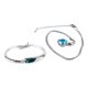 thumbnail image 2 of Conjunto de pulsera y collar con diamantes de imitación azules para mujer, pulsera de platino de imitación galvanizada a la moda, joyería, 2 of 15