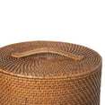 thumbnail image 3 of Kouboo Loma Round Rattan Hamper, Handmade Wicker Laundry Basket with Lid & Removable Liner, Honey Brown, 3 of 18
