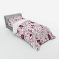 thumbnail image 3 of Ambesonne Floral Bedding Set 4 Pcs, Vibrant Baroque, Queen, Maroon Rose, 3 of 3