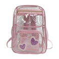 thumbnail image 4 of Mochila transparente impermeable para niños, ideal para estudiantes de primaria y universidad, para viajes. Rosa, 4 of 9