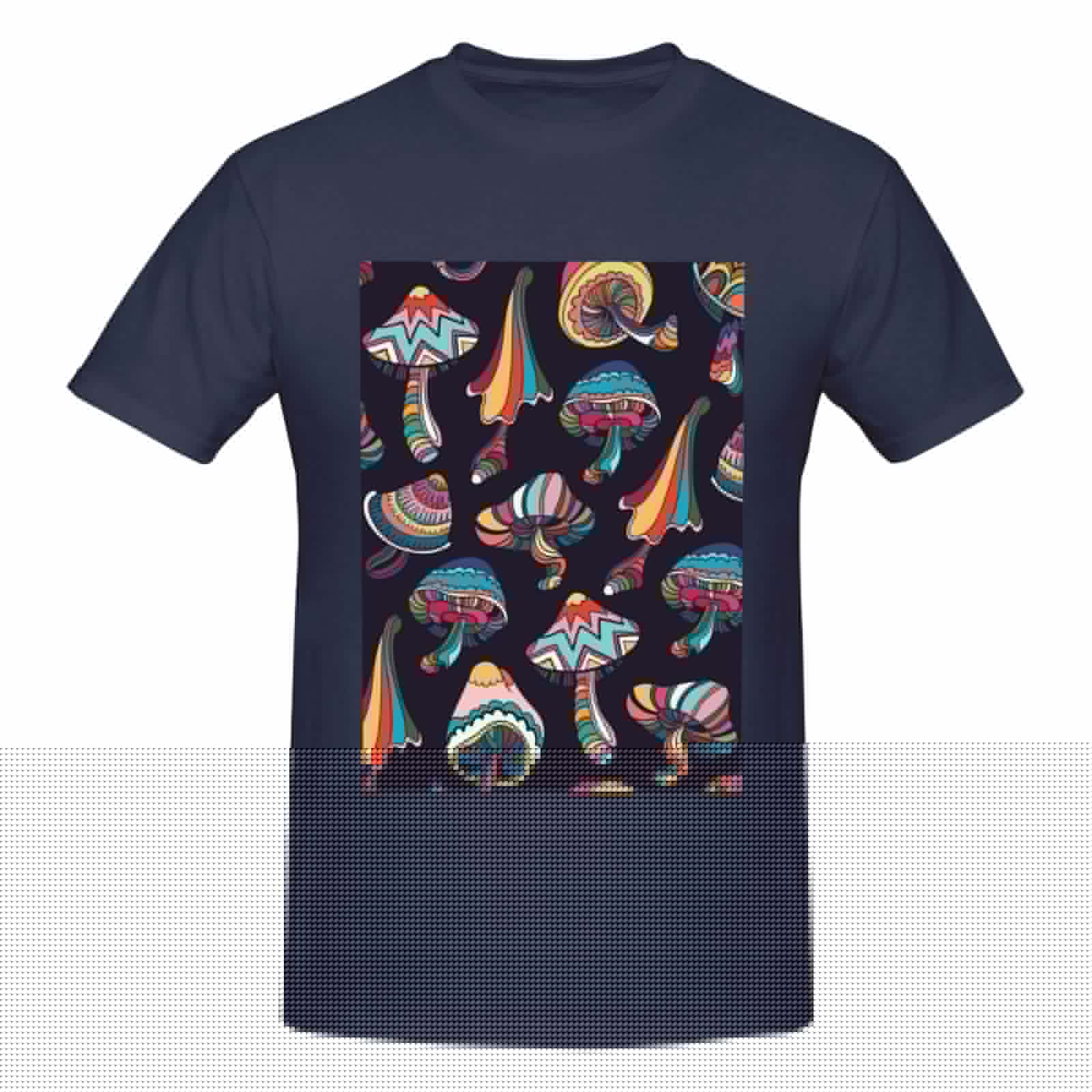 thumbnail image 4 of Bingfone Mushroom Doodle Men'S Loose Fit Short-Sleeve Pocket T-Shirt, 4 of 7