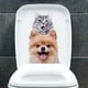 thumbnail image 2 of Pegatinas de dibujos animados de cachorros y gatitos, pegatinas impermeables para el baño y el inodoro, 2 of 5
