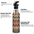 thumbnail image 3 of Yayeee 20oz Insulated Water Bottle Double Wall Stainless Steel with Flip Straw Lid, Brown Geometric, 3 of 7