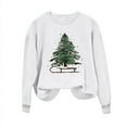 thumbnail image 6 of Womens Crew Neck Pullover Sweater Blouses Xmas Graphic Sweatshirt Tops Christmas Tree Print Sweatshirt Fall Casual Trendy Sweatshirt Hooded Pullover Tops, 6 of 7