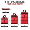 thumbnail image 2 of 40" Expandable Foldable Luggage Bag Suitcase with 6 Swivel Wheels Collapsible Rolling Travel Bag for Home Storage Moving,Red - EX, 2 of 7