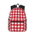 thumbnail image 2 of Goofa Red Checkboard Print Casual Backpack for Women Men,Waterproof High School Bookbag,Lightweight Travel Daypack,Classic College Backpack,Laptob Backpack, 2 of 6