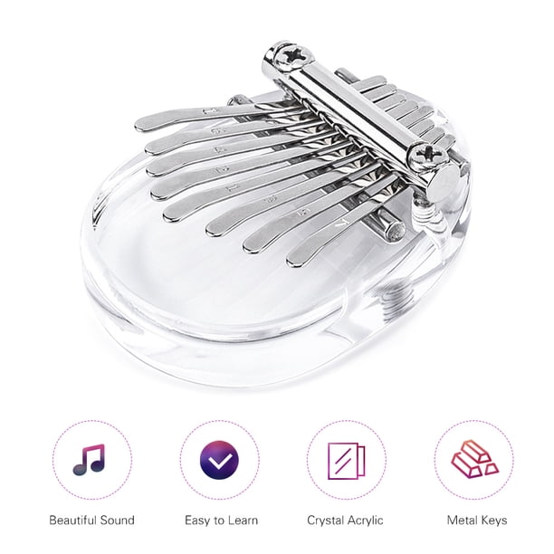 Mini Kalimba 8 Teclas Cristal Transparente Acrílico Thumb Piano Fit