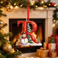 thumbnail image 4 of A‑Z Snowman 26 Letter Christmas Tree Ornaments, 2D Flat Acrylic Hanging Initial Ornament Pendants, Red Snowman Alphabet Decor for Xmas Party Holiday Decoration, 4 of 6
