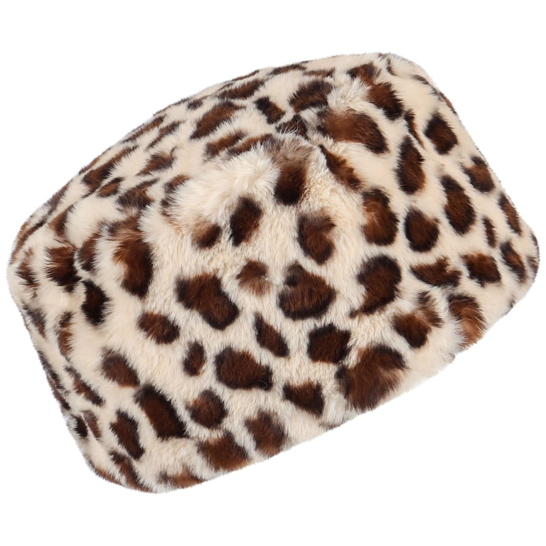 Gustave Leopard Print Faux Fur Hats for Women Cossack Russian