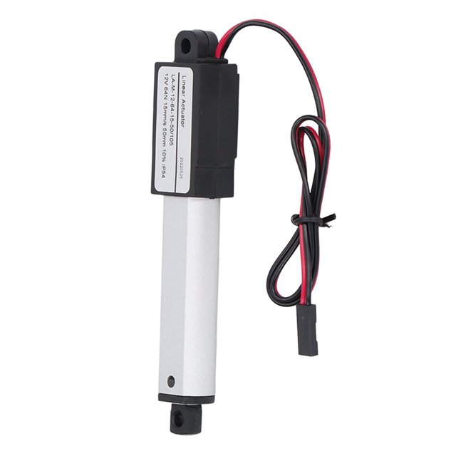 Mini 12V Linear Actuator, Speed 15mm per S, 64N, waterproof micro actuator for appliances, cabinetry and robotic projects, automatic limit switch micro linear actuator