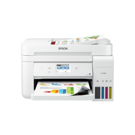 Epson EcoTank ET-4760 Wireless Color All-in-One Cartridge-Free Supertank Printer with Scanner, Copier, Fax, ADF and