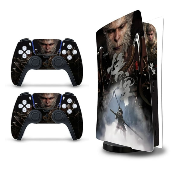 PS5 Skin - Disc Edition Console and Controller Accessories Cover Skins PS5 Controller Skin Gift ps5 Skins for Console Full Set PS5 Skin Wukong Black and Red