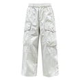 thumbnail image 6 of YunPes Boys Baggy Cargo Pants Lightweight Quick Dry Crinkled Wide Leg Pants Trendy Youth Handsome Streetwear Bottoms with Flap Pockets, 6 of 6