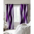 thumbnail image 3 of Ombre Voilet Lines Blackout Curtains 90 Inches Length, Abstract Water Ripple Gradient Color Window Treatment Thermal Insulated Drapes for Bedroom Living Room 2 Panels 104x90 Inches, 3 of 8