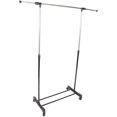 thumbnail image 4 of Clothes Garment Rack, Clothing Rolling Rack on Wheels and Bottom Shelves, Black & Silver, 4 of 5