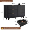 thumbnail image 4 of Weselon 6 Drawer Dresser, Wood Chest of Drawers, Modern Fluted Wide Chest of Drawers, Beside Table for Closet, Storage Cabinet Organizer for Bedroom, Living Room and Entryway, Black, 4 of 8