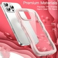 thumbnail image 4 of JETech Wavy Case for iPhone 16 Pro Max 6.9-Inch, Cute Wave Frame Curly Shape Shockproof Phone Cover for Women and Girls, Clear Hard PC Back (Pink), 4 of 7