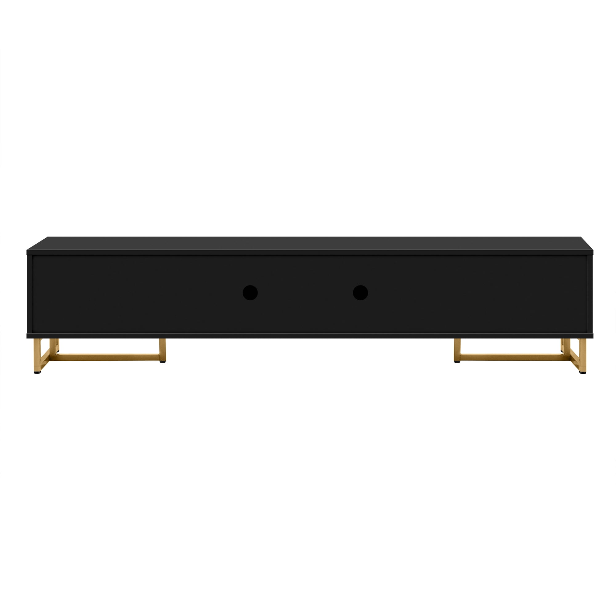 Aukfa 70 inch TV Stand for 65" 75" TV, Entertainment Center with Storage for Living Room, Black