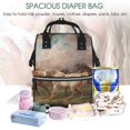 thumbnail image 3 of Lafuoo Three Horses Oil Painting Pattern Multifunctional Mommy Backpack, Large Capacity Multi-pocket Waterproof Backpack, Suitable for Women to Travel, Shopping-One Size, 3 of 6