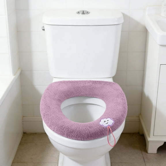 Heated Toilet Seat Soft Toilet Seat Cover - Thick Fleece Toilet Seat Warmer Cover - Reusable Machines Washable Easys To Install