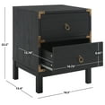 thumbnail image 3 of SAFAVIEH Galio Traditional Style 2 Drawer Nightstand, Black/Gold (18.5 in. W x 15.4 in. D x 22.2 in. H), 3 of 12