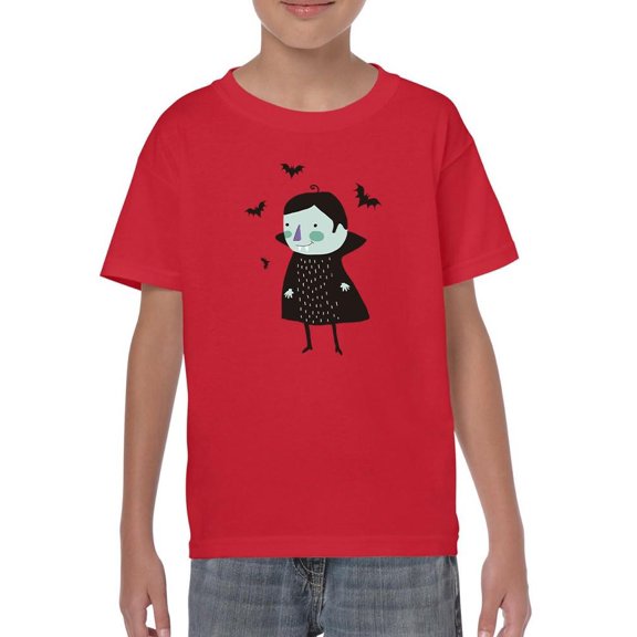 Cute Funny Vampire And Bats T-Shirt Juniors -Image by Shutterstock,  x-Large