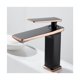 thumbnail image 2 of Mezclador de lavabo frío y caliente de cobre puro, negro con oro rosa, mezclador de agua fría y caliente para lavabo doméstico, 2 of 5