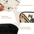 thumbnail image 5 of FORMRS Makeup Bag Travel Cosmetic Organizer for Women Fold Flat Zipper Pouch with Handle, Gray Cartoon Halloween Cat, 5 of 8