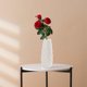 thumbnail image 4 of Jarrón Yuanzi de plástico con imitación de esmalte Decoración moderna para el hogar de 30 cm (118 pulgadas) para arreglos florales Maceta para flores secas en mueble de TV y sala de estar Blanco o, 4 of 6