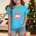 thumbnail image 2 of sdbrld Girls' Tees Tops, Kids Christmas Gifts Short Sleeved Cute Graphic Shirts for Holiday Clothing Sky Blue Sizes 7-8 Years, 2 of 5