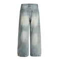thumbnail image 3 of Mens Wide Leg Jeans Washed Slightly Stretchy Casual Fit Durable Denim Pants For Daily Activities Relaxed Everyday Wear, 3 of 13