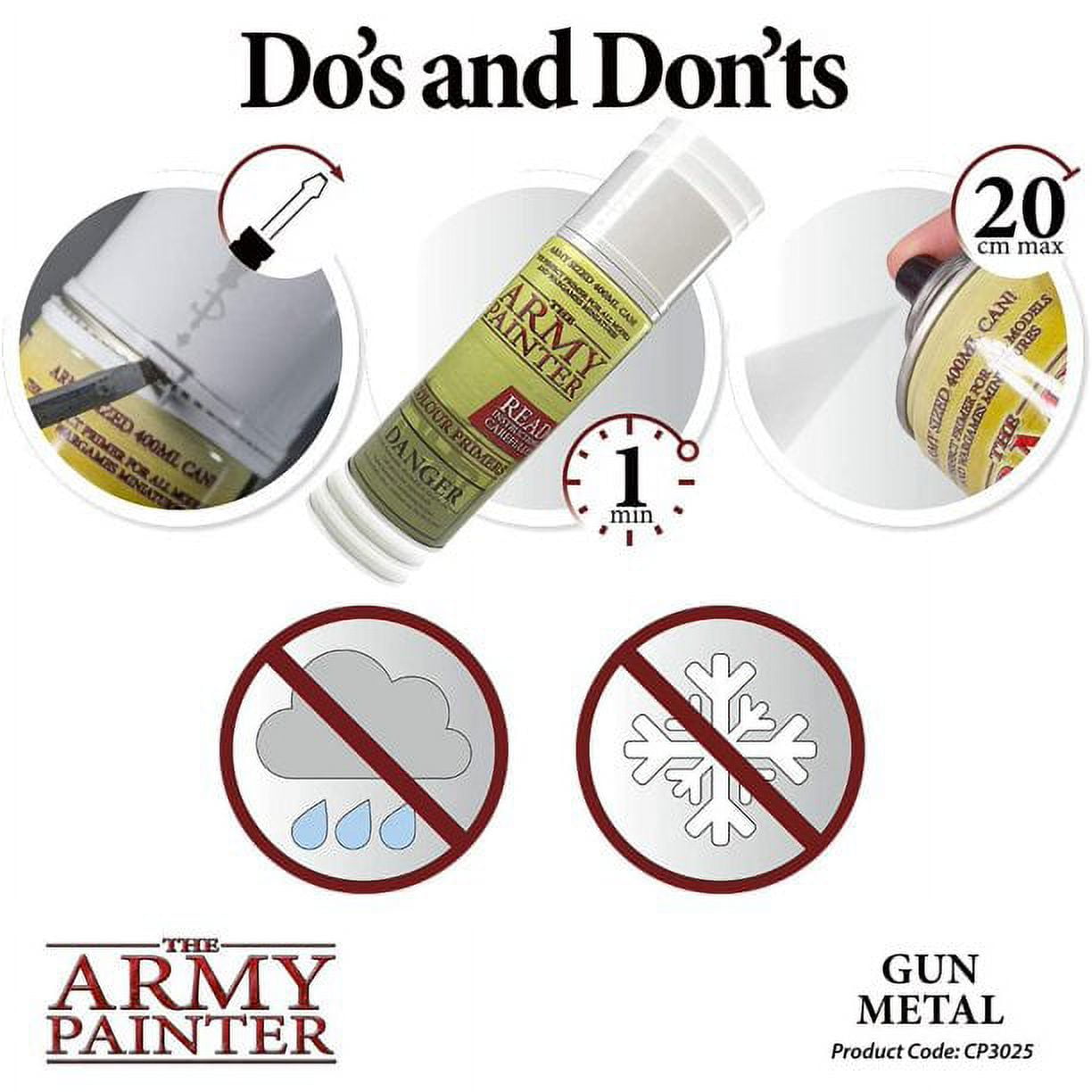 The Army Painter Color Primer Spray Paint, Gun Metal, 400ml- Acrylic Spray