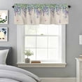 thumbnail image 5 of Spring Wisteria Window Valance for Kitchen, Watercolor Falling Purple Floral Leaf Butterfly Linen Texture Rod Pocket Short Curtain for Small Windows, Light Filtering Decorative Valance, 42 x 12 Inch, 5 of 9