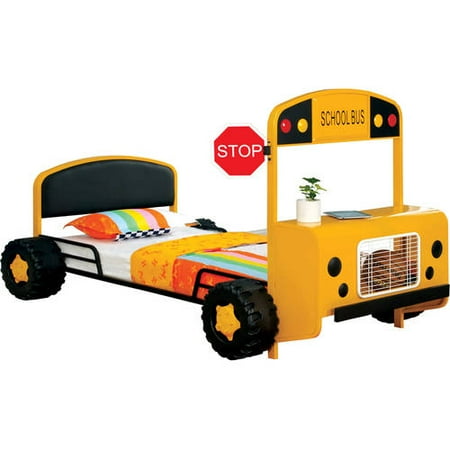Furniture of America Big Yelllow Twin Bus Bed, Yellow