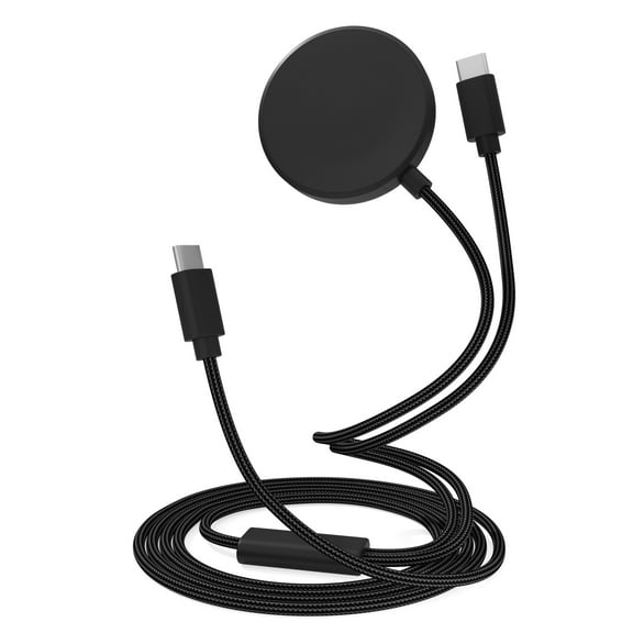 Sinoacc 2 in 1 Nylon Braided Charger for Samsung Galaxy Watch 7/Ultra/6/6 Classic/5/5 Pro/4/4 Classic/3/Active 2/Active 1/Fe, Magnetic Fast Charging Cable