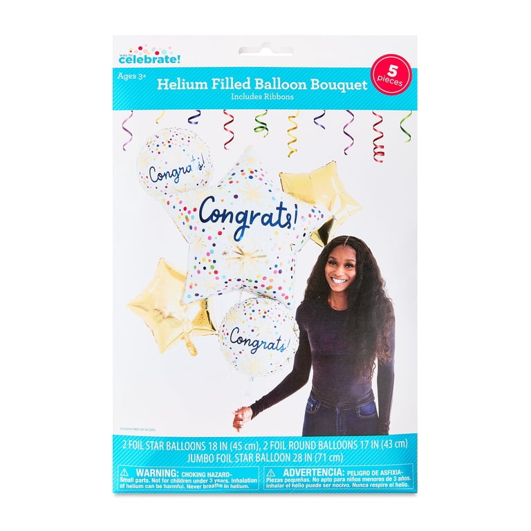 Way To Celebrate Congrats Foil Balloon Bouquet, 5 Pieces photo 2