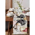 thumbnail image 4 of White Vintage Rooster Table Runner 36 Inches, Watercolor Pastoral Animals Bed Runner Dresser Scarves Tabletop for Indoor Outdoor Parties/Ceremony/Banquet, 13"x 36", 4 of 8